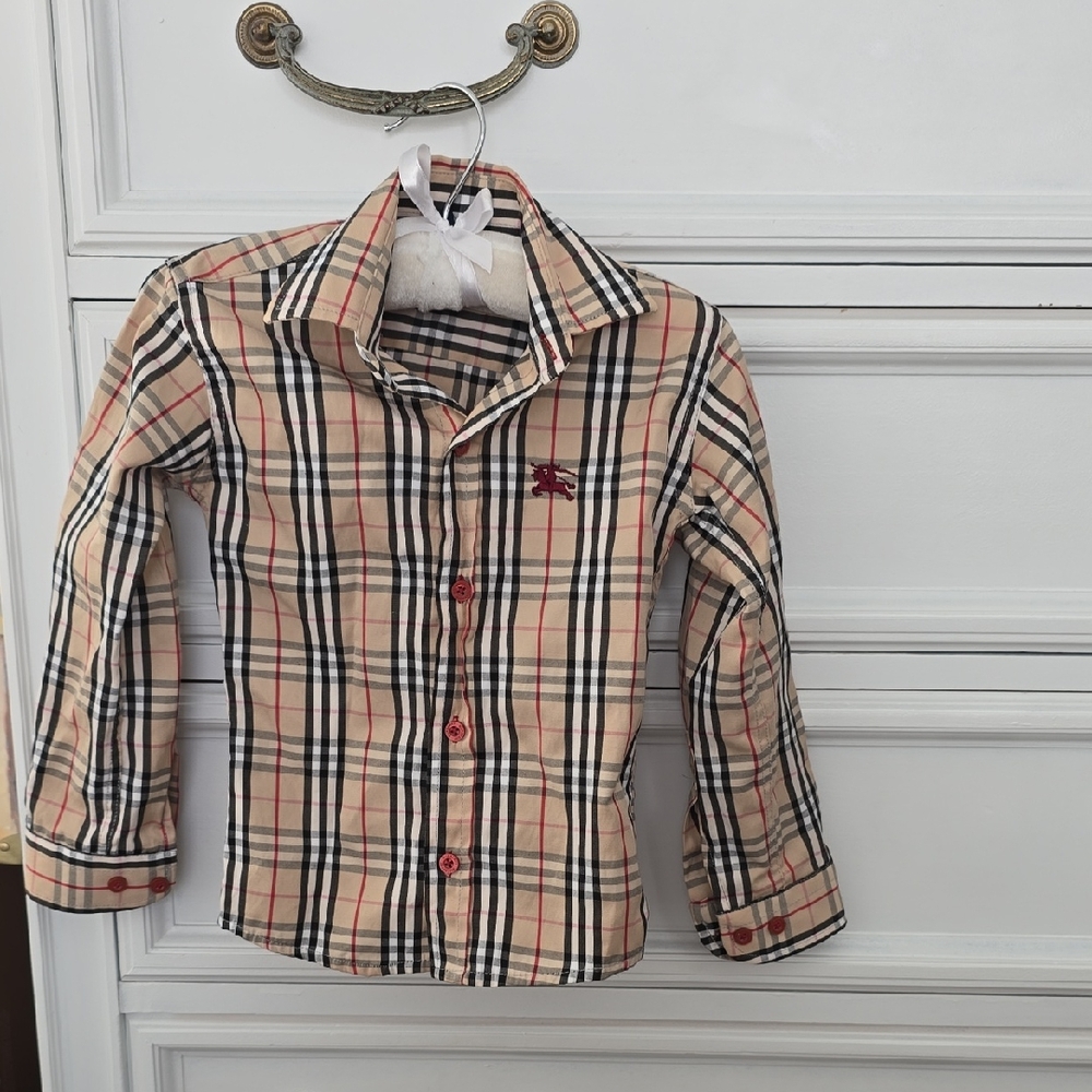 Burberry Kids Plaid Shirt - Beige and Red